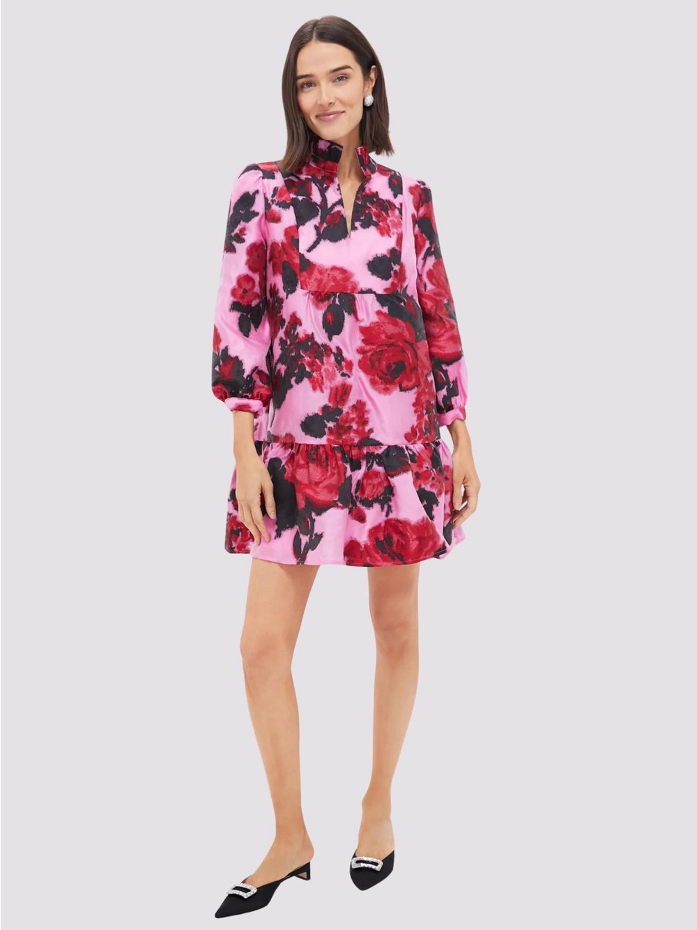 Tuckernuck Cerise Blossom Jacquard Palmerston Mini Dress size L - Picture 1 of 8